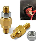 Street Smart Side Post Battery Terminal Extenders, Premium Solid Brass Adaptor Studs For Vehicles with nuts for easy connections.