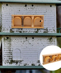 Image showing No Fuss Setup Pigeon Racing Door for coops and bird houses, wooden cage door with rounded corner entrance, European style.