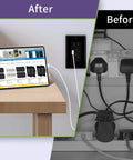 Image showing Slick Black GFCI Outlets 15 Amp With Usb C And Type A Charging Ports 40 Pack in use with devices charging.
