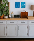 Kitchen cabinet with 30 Pack Solid 7-1/2 Inch Kitchen Square Cabinet Handles Matte Black Pulls For Drawers And Cabinets installed