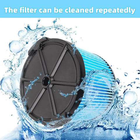 Close-up of Two Pack VF3500 Beefed Up Three Layer Replacement Filter being rinsed, showing water resistance and pleated design