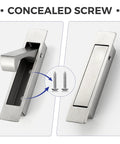 Pocket Door Pull Handle Edge Pull Satin Nickel Flush Mount For Sliding Doors 2 Pack With Self Retracting Mechanism Fits Doors