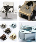 Variety of 6 Pack Galvanized Double Ball Roller Cabinet Catch for Smooth Soft Close Quiet Slam Free Closet Cupboard Hardware Furniture Doors Locking Latch Set in Antique Bronze Finish