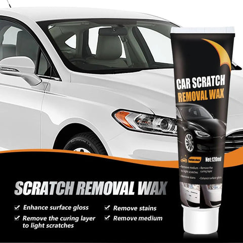 Car Paint Scratch Repair Kit With Deep Scratch Remover Paste Polishing Wax Wipe And Sponge For Vehicle Restoration At Home Quick Easy DIY Auto Body Fix next to white car