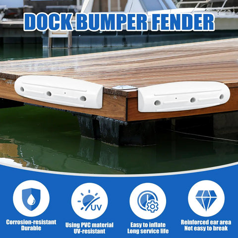 17 Inch Marine Dock Bumpers for Side Edge Horizontal Dock Fender with Hardware UV Resistant Soft PVC Boat Dock Protection