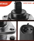 Close-up of 2-Pack Rear Wheel Bearing and Hub Assembly with ABS & 5-Lug, Sealed Ball Bearing showing connection ports and details.