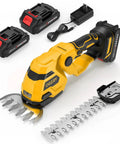 Powerful Cordless Two In One Hedge Trimmer And Grass Shears With Dual Batteries Eight Point Nine Inch Blade Five Point One Inch Grass Cutter