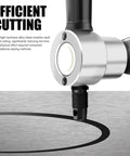 Heavy Duty Alloy Metal Shear Cutter With Interchangeable Heads For Versatile Sheet Metal Cutting, close-up of alloy cutting blade in action.