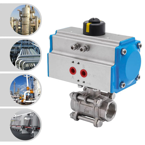Rock Solid One Inch NPT Pneumatic Ball Valve Heavy Duty 316 Stainless Steel Single Acting Air Actuator Paired With Slick PTFE Seals For Dependable Water Oil Gas Handling And Zero Hassle Operations