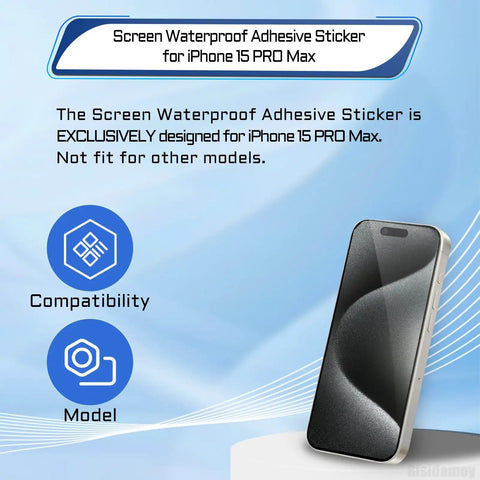 5 Pack Waterproof Adhesive Stickers Kit For iPhone 15 Pro Max 6.7 Inch Pre Cut Watertight Screen Frame Seal Tape For Internal Repair