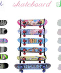 Heavy Duty Skateboard Wall Mount Rack For Your Rad Longboard And Snowboard Stash Solid Carbon Steel Hanger displaying multiple boards.