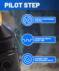 Close-up of countersink drill bit with infographic on features for the Woodworking Countersink Drill Bit Set For Wood With 14 Pieces.