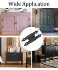 4 Pack 3.5 Inch Antique H Shape Cabinet Hinges Black Flat Flush For Cupboard Wardrobe Boxes Drawers Durable Steel Construction
