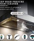 Before and after using High Pressure Steam Cleaner For Home Deep Clean Blasts Scalding Hot Vapor To Erase Tough Grease From Tile And Sofa Chemical Free Method Leaves Zero Residue Behind A Trusted Workhorse For Kitchen Garage And Auto Detailing.