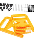 Built Damn Tough Woodworking Featherboard For Table Saw Safety And Router Tables Featuring Zero Slip Grip Design Durable High Grade Material Shop Essential Gear, yellow router safety accessory with screws and parts.