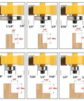 Detailed view of Badass Carbide Rabbet Router Bit Set Sweet Precision CNC Woodworking Tool measurements for edge profiling.