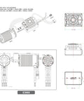 Technical schematic of Sensored Brushless Motor And E10 ESC Combo For RC Cars, Two To Four S LiPo Ready, IP67 Waterproof, 2500KV