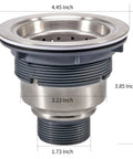 Three And A Half Inch Sink Drain Assembly Kit With Removable Deep Strainer Basket And Stopper Sealing Lid for Home Kitchen