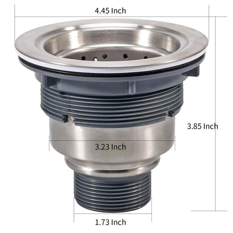 Three And A Half Inch Sink Drain Assembly Kit With Removable Deep Strainer Basket And Stopper Sealing Lid for Home Kitchen