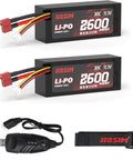 Beefy 2 Pack 11.1V 2600mAh LiPo Battery for Brushless RC Cars Trucks Boats, 30C High Discharge, 3S Power, Includes Strap