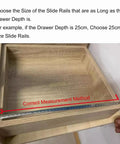 Drawer measurement for Heavy Duty Soft Close Drawer Slides 200 To 450mm Full Extension Bottom Mount 2 Section Guide installation