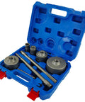 9 Piece Tough As Nails Sds Plus Concrete Hole Saw Kit With Premium Tungsten Carbide Tips For Clean Fast Drilling Through Brick Stone And Masonry Walls in blue case.