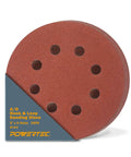 Top Shelf 25 Pack Five Inch Eighty Grit Sanding Discs With Hook And Loop Backing for Random Orbital Sanding, aluminum oxide material.
