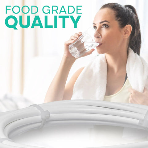 Three Eighths Inch OD LLDPE Water Tubing 25 Feet White Ideal For Reverse Osmosis Systems Deionized Water Setups Refrigerators