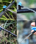 100 Pack 2 GPH Drip Emitter Flag Drippers For Garden Lawn Vegetables Easy Install Irrigation System Parts With 4mm And 7mm Hose Connectors Blue Durable Plastic