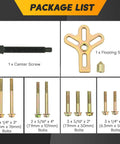 13 Piece Harmonic Balancer Steering Wheel Puller Kit For Flywheel And Crankshaft Pulley Removal Pro Grade Auto Maintenance Tool contents