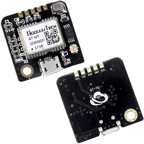 GT U7 GPS Module Kit Two Pack With Active Antenna showing two circuit boards for Arduino and Raspberry Pi projects.