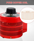 Power Up With a 2000VA Variable Transformer Voltage Regulator Converter, showcasing pure copper coil design, red casing