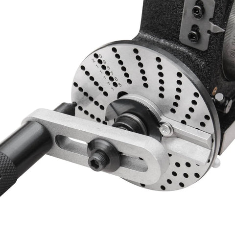 Close-up of 4 Inch Rotary Milling Table With Dividing Plates For Precision Indexing And Milling, Horizontal and Vertical Setup, MT2 Bore