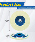 SALI 4.5-inch wool felt polishing wheel disc, white felt with blue hub, 10-pack, 7/8" bore.