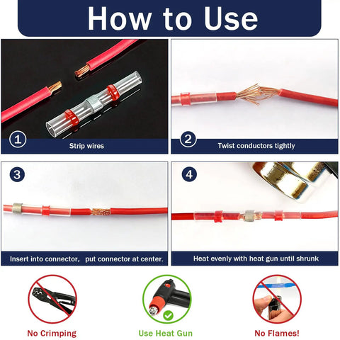 How to use 540 Piece Solder Seal Wire Connectors Kit With Heat Shrink Solder Sticks Waterproof Butt Connectors guide