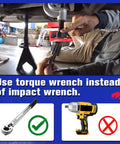 Mechanic using Heavy Duty Torsion Bar Unloading Tool Kit For Silverado Sierra Tahoe with torque wrench illustration