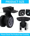 Luggage Wheels Replacement Kit For Suitcase 360 Degree Quiet Swivel Wheels With Screws 2 Pack Double Row Spinner Wheel Set Black dimensions