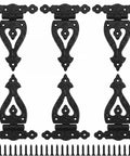 Antique Cast Iron Heavy Duty T Hinges For Gates 5.3 Inch Vintage Black Decorative Hinges With Hardware 6 Pack Includes 48 Mounting Screws