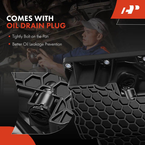 Lower Engine Oil Pan Sump With Drain Plug For Audi A3 S3 TT And Volkswagen Golf GTI Alltrack SportWagen 2015-2019 worker installing