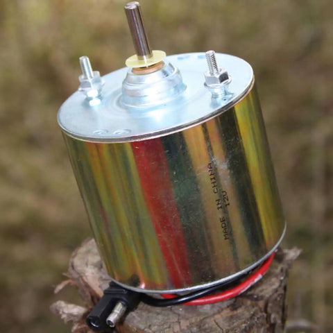 Boss Buck Large Heavy-Duty 12V Motor For Hunting Game Feeder. This Versatile Automatic Feed Dispersion Device Comes With An S-Plug Connector To Ensure Reliable Performance And Durable Construction For Your Wildlife Food Plot Needs In The Great Outdoors