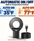 Heavy Duty Chicken Water Heater With Smart Thermostat For Livestock Troughs Submersible 500W Cast Aluminum Deicer showing thermostat control.