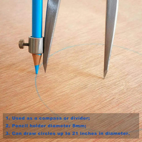 Badass Heavy Duty Carbon Steel Wing Divider Locking Caliper With Integrated Pencil Cup for precision drawing on wood.