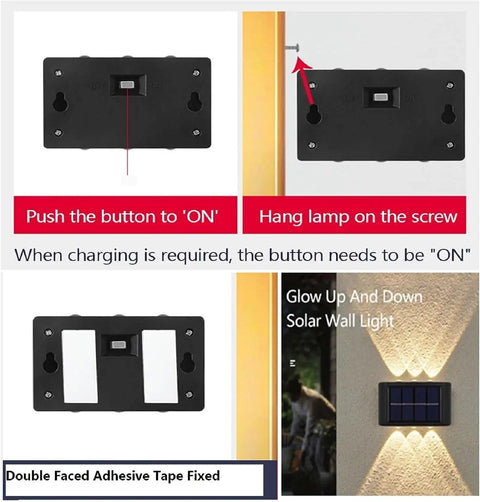 Up And Down Solar Fence Lights 2 Pack Waterproof Solar Step Lights installation guide