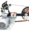 Professional Variable Speed Belt Sander And 72 Inch Belt Grinder Including Three Grinding Wheels For Knifemaking And Blade Sharpening 1500 Watt Hefty Legit Build, showing a detailed side view of the motor and belt mechanism.