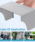 Tough As Nails Stainless Steel Doorbell Cover Plus Weatherproof Electrical Outlet Protector Shield Box For EV Charging Stations, hand-held view.