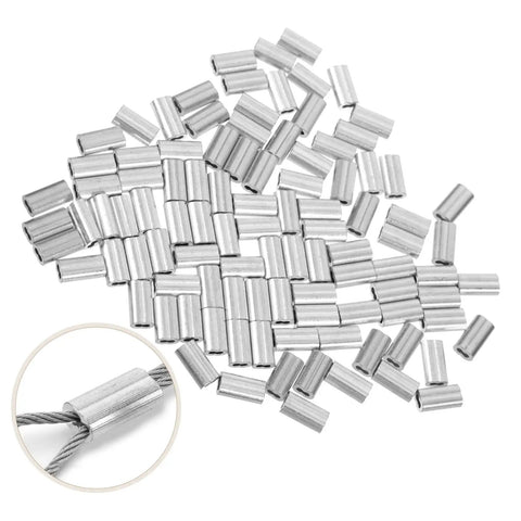 Kick Ass Heavy Duty Aluminum Cable Sleeves, Eight Shaped Snare Wire Ferrules For USB C Charger Ends And Phone Cords, No Slip Crimping Grommets.