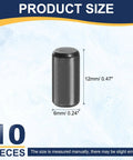 Set Of 10 Dowel Pins 6mm x 12mm 304 Stainless Steel Black Oxidized Durable Cylindrical Shelf Support Pegs Chamfered Ends