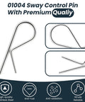Zinc Plated Sway Control Pin 5 Pack Replacement Pin For Sway Bar 01004 Fits JR Products 01004 Easy Install No Brainer Durable Spare Part Set For Quick Repairs And Replacements. zinc-plated steel sway control pin, close-up