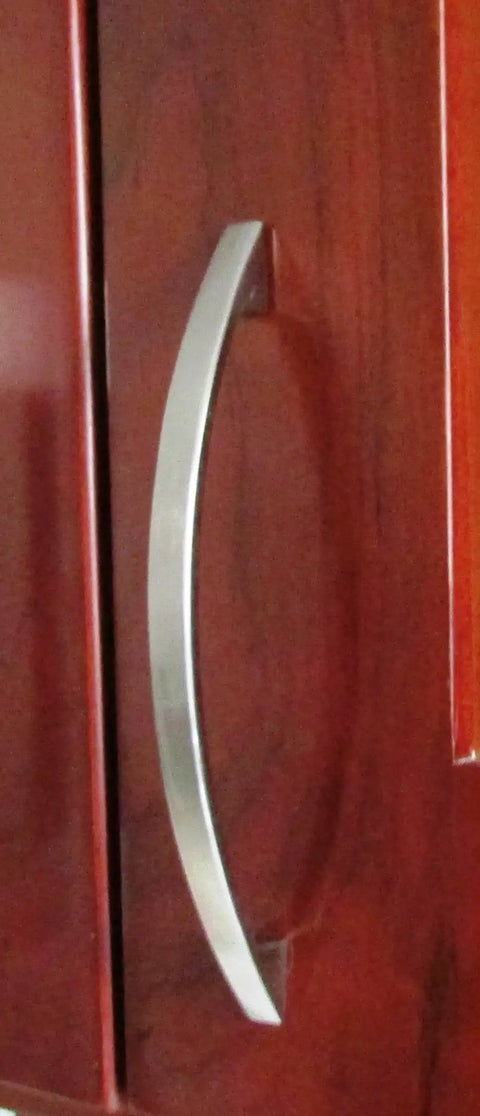 Solid Zinc Alloy Satin Nickel Cabinet And Drawer Pulls Set For Kitchen And Dresser, 6 Inch Long on wooden surface