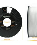 Top Shelf PLA 3D Printer Filament At 1.75mm, Five Pack Assorted Colors, One KG Per Spool - black and white spools displayed with dimensions.